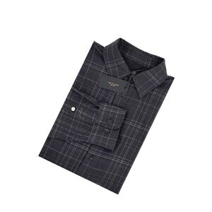 Rag & Bone Plaid Button Down Shirt Black Cotton Stretch Western Yoke Men's M NWT